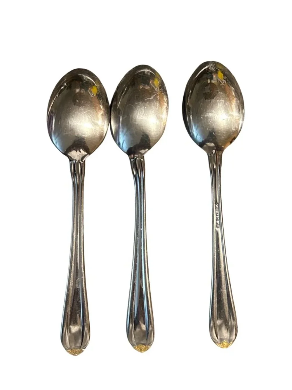 Gorham Silver Golden Melon Bud Stainless Gold Accent 3 Tablespoons Discontinued